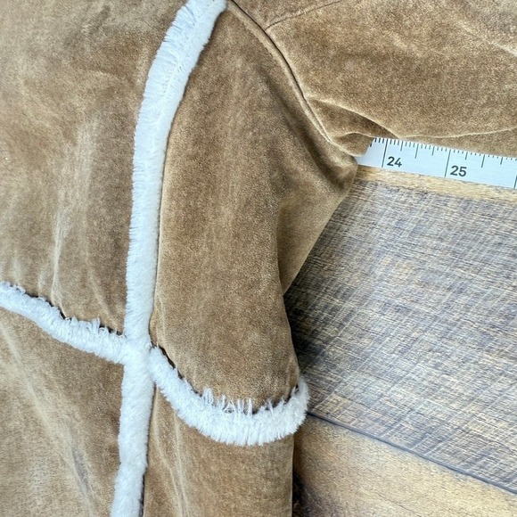 Bernardo Suede Sherpa Patchwork Coat Womens XLP Southwestern Fall Winter Warm - Picture 6 of 16